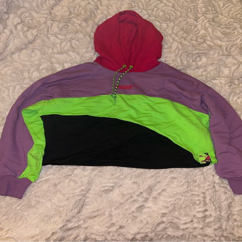 Puma colorful cropped hoodie